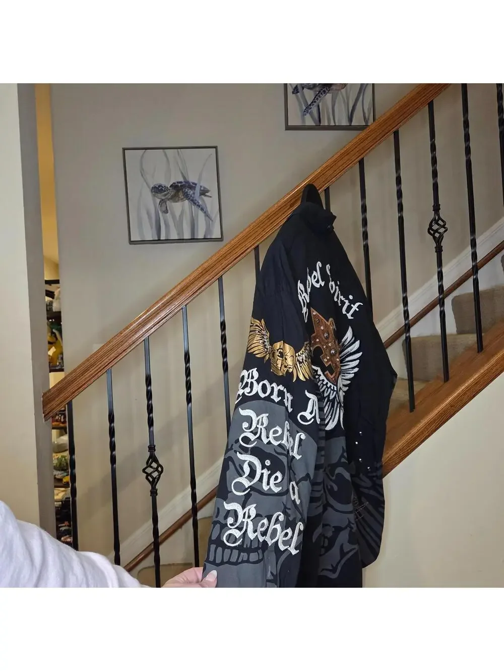 Rebel Spirit a Royal Way of Life 3XL Bling Black Skull - Picture 2 of 6